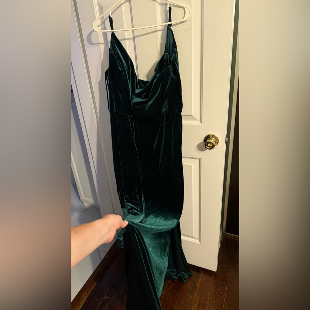 Revelry Deep Green Velvet Dress